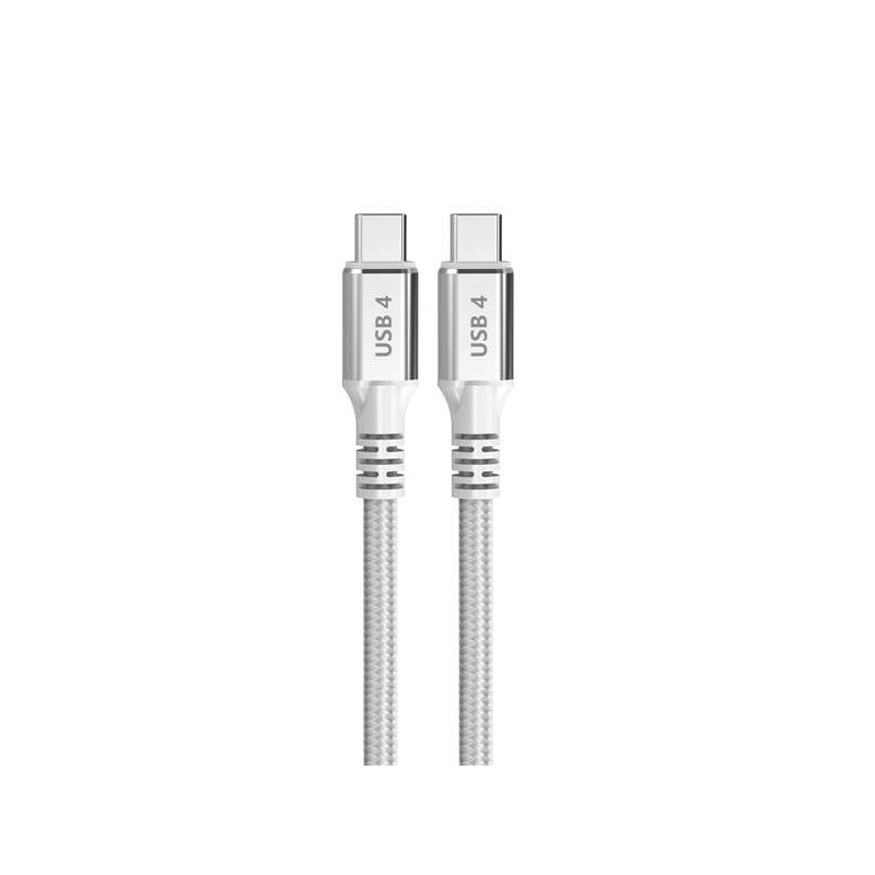 DCU Tecnologic Cavo da USB 4 Tipo C a USB Tipo C - 1.5 m - Ricarica rapida 240W e trasferimento dati 40G - Bianco - Cavo