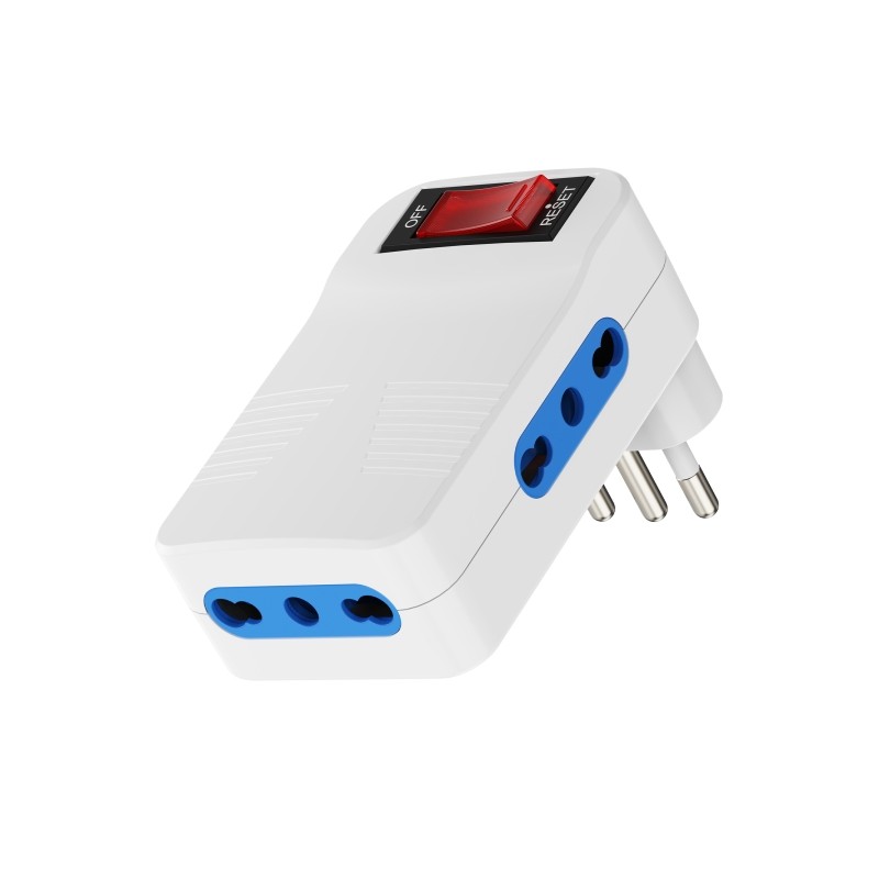 Striscia di prese a muro Ewent 3 - 3x prese italiane tipo L/Schuko da 10/16A - 3x prese italiane tipo L da 10/16A - Inte