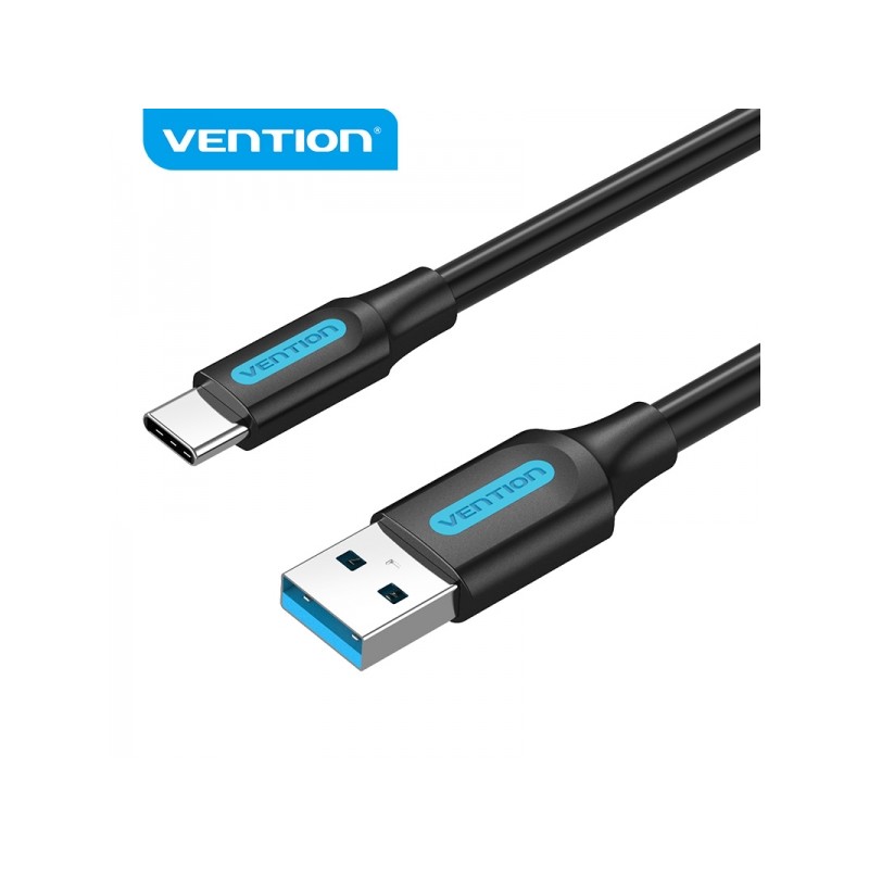 Vention Cavo da USB-A 3.0 maschio a USB-C maschio - 3A - 60W - 5Gbps - 1.5 m - Colore nero