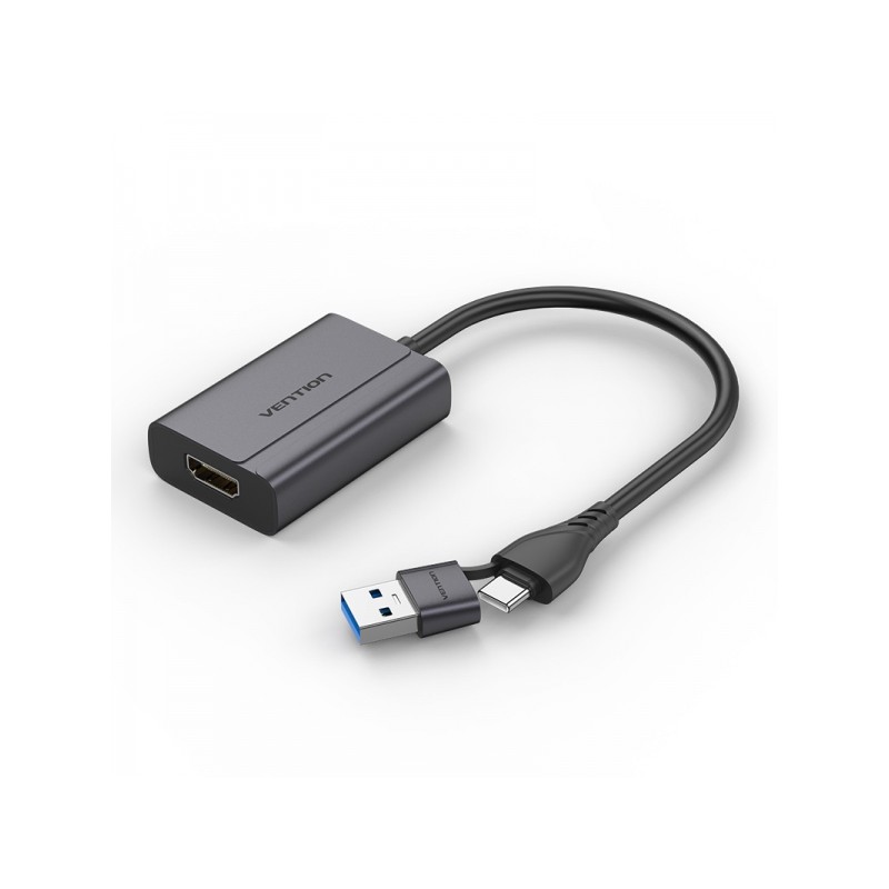 Adattatore da USB Type-C maschio a USB maschio/HDMI femmina di Vention - Grigio