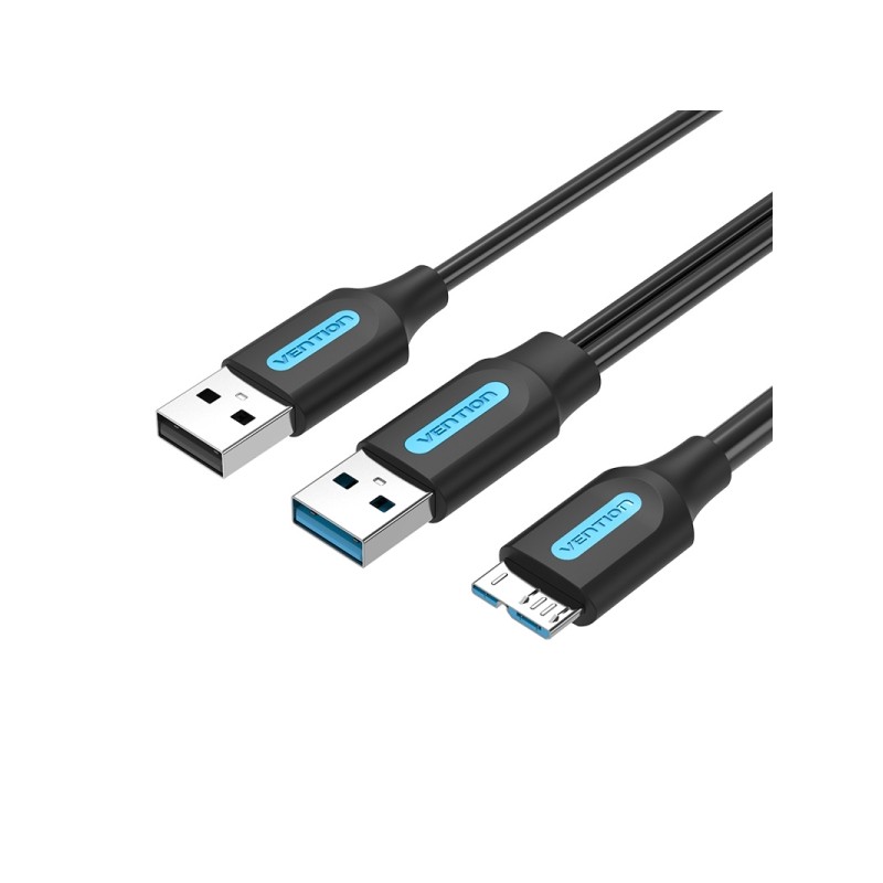 Vention Cavo USB 3.0 A-Micro-B ad alta velocità 5Gbps - Conduttore in rame smaltato - Alimentazione 3A - Colore nero