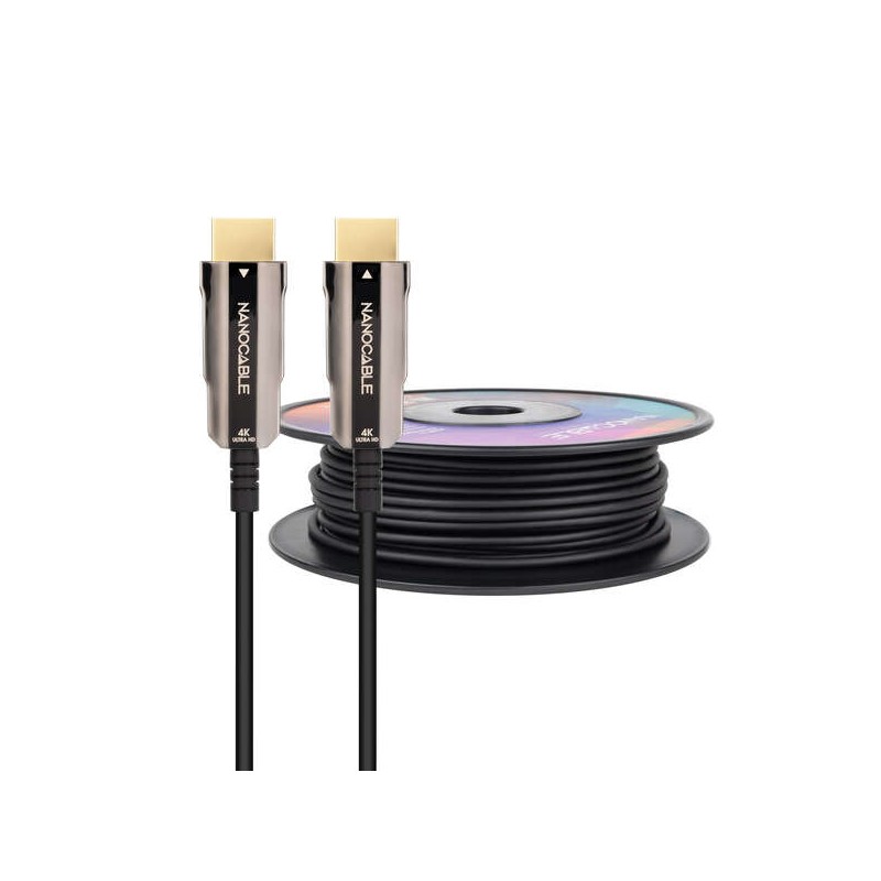 Cavo Nanocable HDMI v2.0 AOC maschio a HDMI v2.0 maschio 40 m - 4K a 60 Hz 18 Gbps - Colore nero