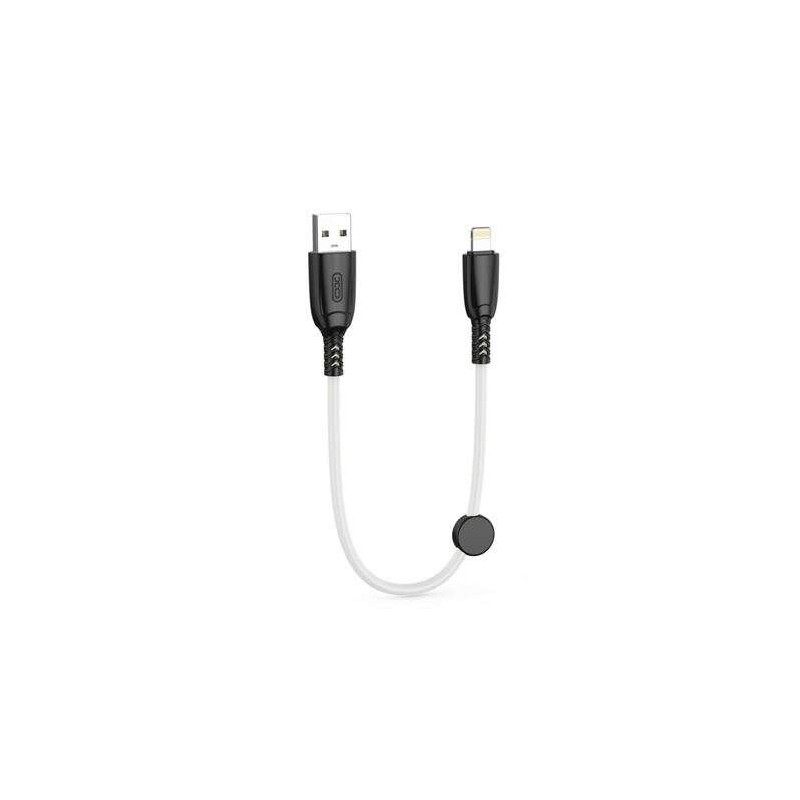 Cavo di ricarica rapida USB XO NB247 - Lightning - 6 A - 25 cm con clip - bianco