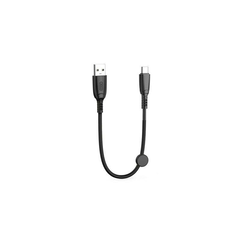 Cavo di ricarica rapida USB XO NB247 - Tipo C - 6A - 25 cm con clip - Colore nero