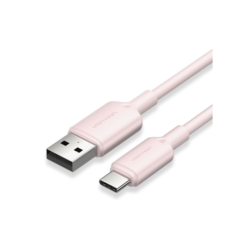 Vention da USB-C a USB-A 3A 60W - 1 m - Attorcigliato - Rosa