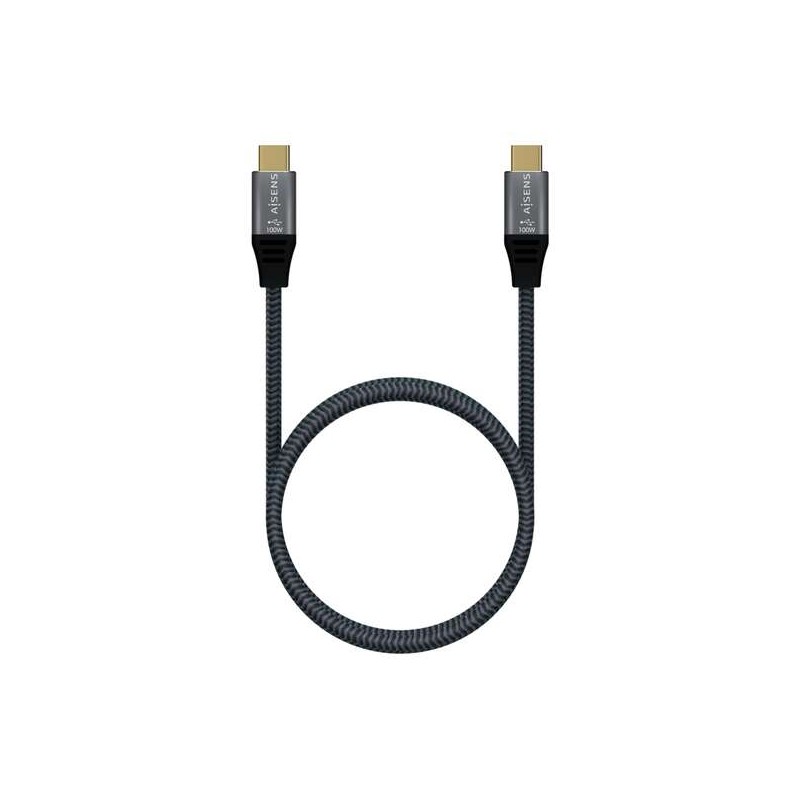 Cavo USB 3.2 Gen2x2 Aisens in alluminio 20Gbps 8K@30Hz 5A 100W E-Mark. tipo USB-C/M-USB-C/M - 1.0m - Colore Grigio