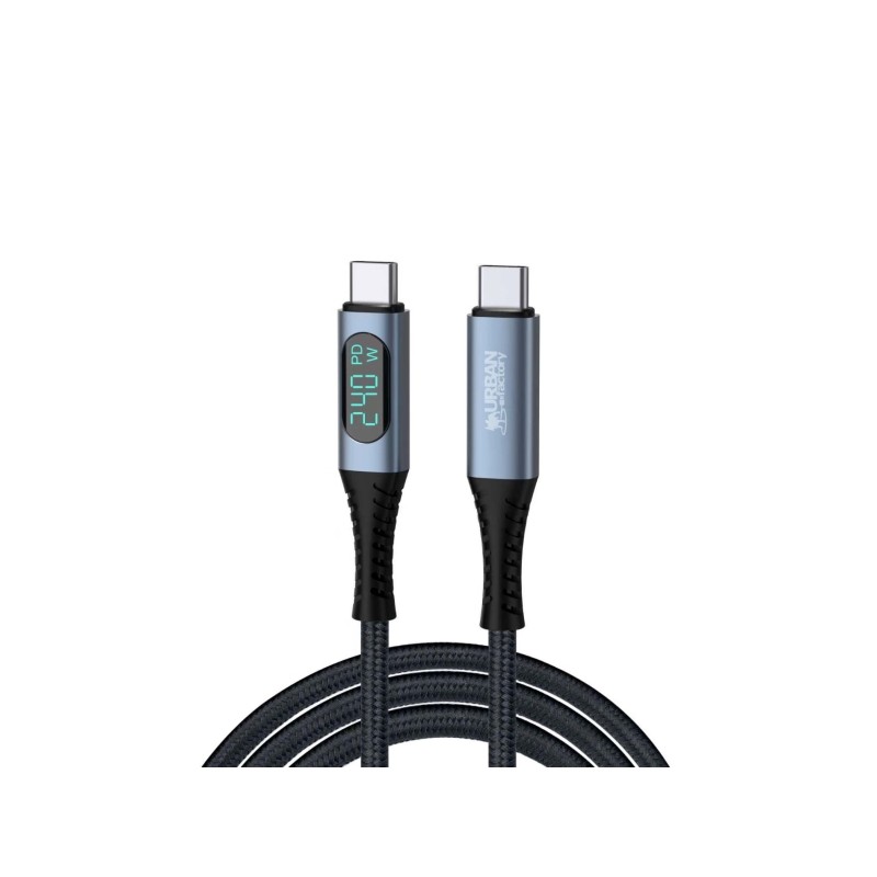Urban Factory Ledee Cavo da USB-C maschio a USB-C maschio 48V/5A - 1.5 m - 240W E-Marker - 40Gbps - 8K a 60Hz - Display 