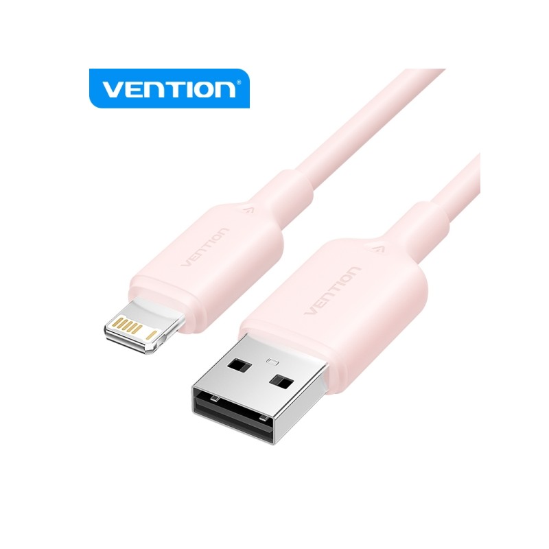 Vention Cavo USB 2.0 Lightning - Interfaccia USB-A/Lightning - Trasmissione 480Mbps - Uscita 2.4A - Colore rosa
