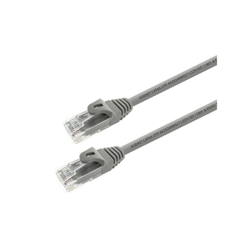 Cavo di rete Aisens Patch Cord RJ45 LSZH Cat.6A 500 Mhz UTP AWG24 - 0.50 m - Senza alogeni - 10 Gigabit/s - Colore Grigi