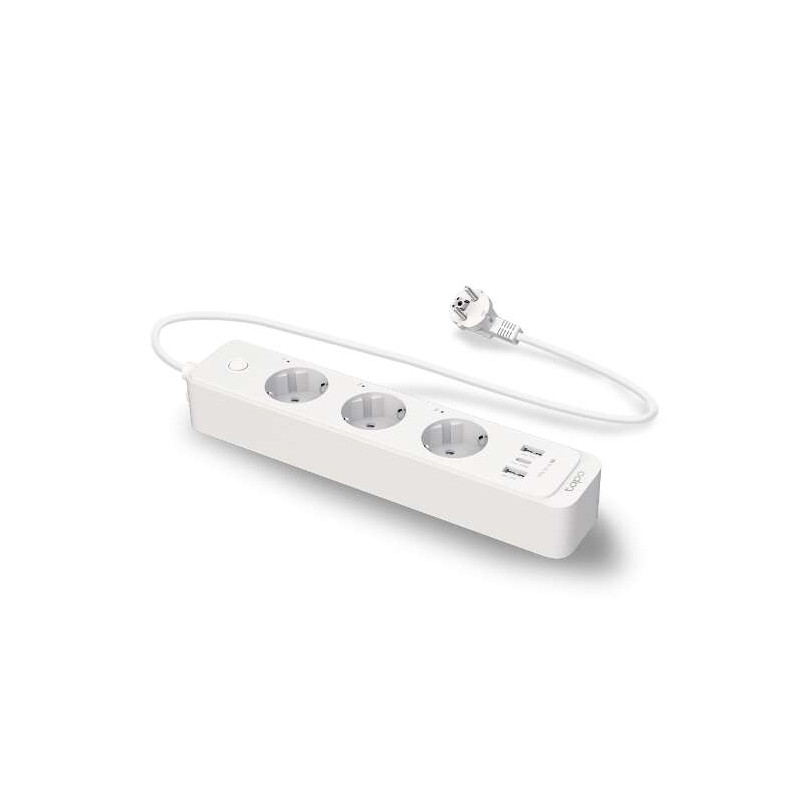 TP-Link Tapo P300 Smart WiFi Power Strip - 3 prese e 2 porte USB 3.0 - Ricarica rapida da 18 W - Controllo vocale - Cavo