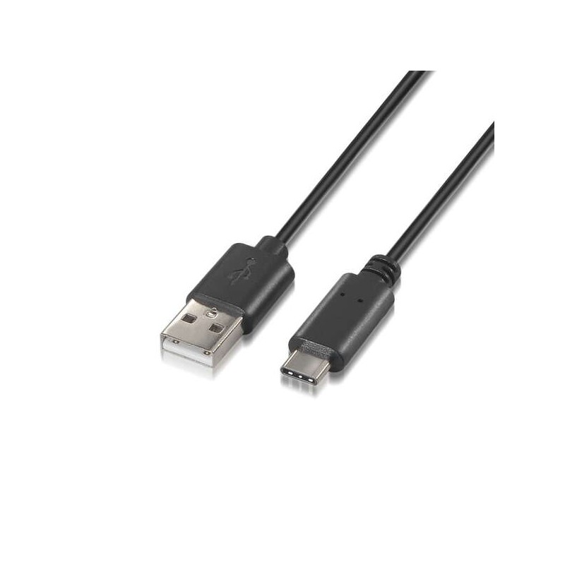 Cavo Aisens USB tipo C a USB A 2.0 - Ricarica rapida - 1.0 m - Nero