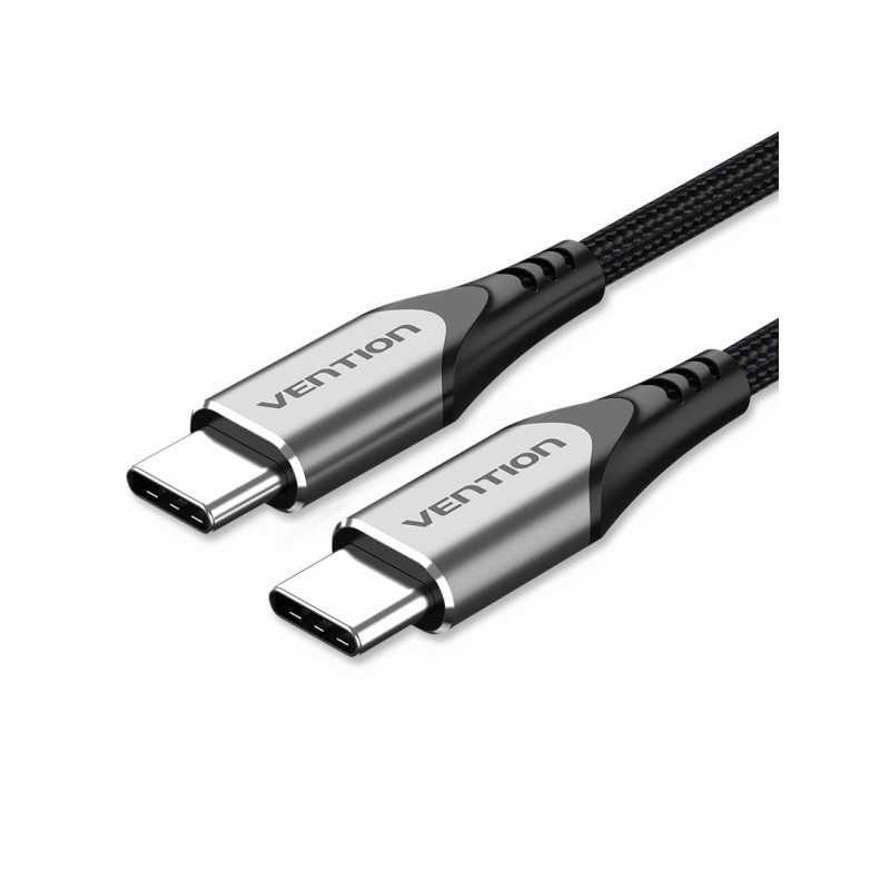 Vention Cavo da USB-C 2.0 a USB-C 2.0 3A 60W - 1.5 m - Intrecciato - Grigio - Colore: grigio