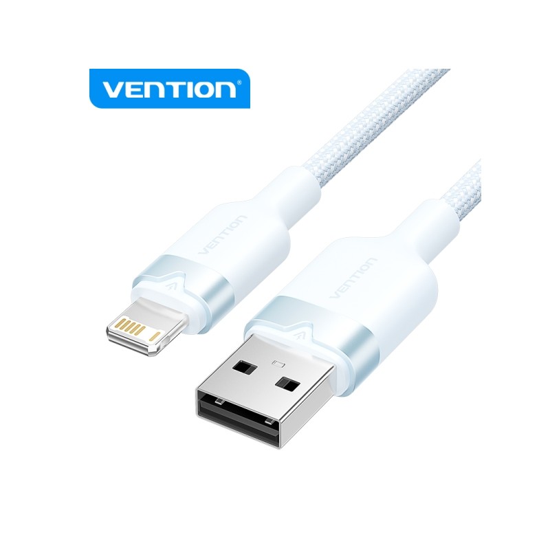 Vention Cavo di ricarica USB-A/Lightning - Alluminio e cotone intrecciato - 480Mbps - 2.4A - Blu - Colore blu