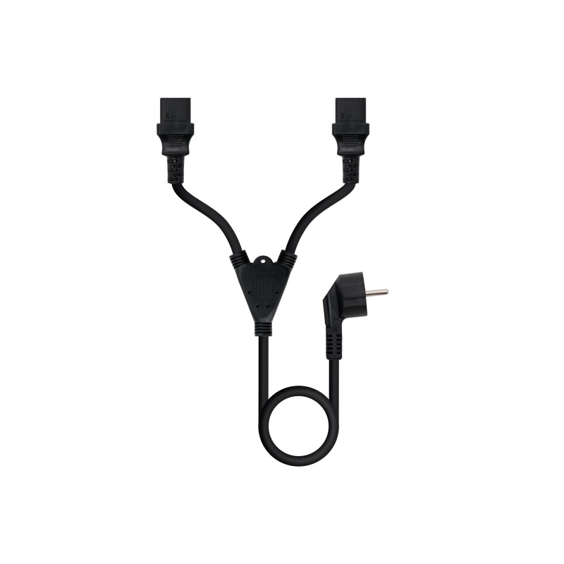 Cavo di alimentazione Nanocable da CEE7 maschio a 2 x C-13 femmina 3 m - Nero