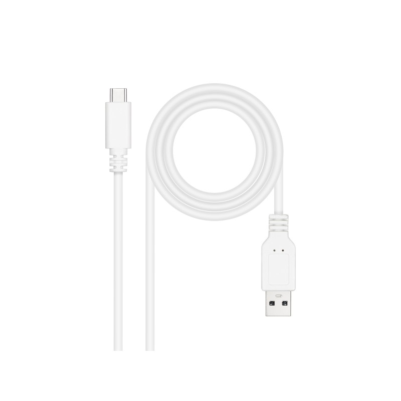 Cavo Nanocable 2.0 3A da USB-C maschio a USB-A maschio - Lunghezza 2 m - Colore bianco