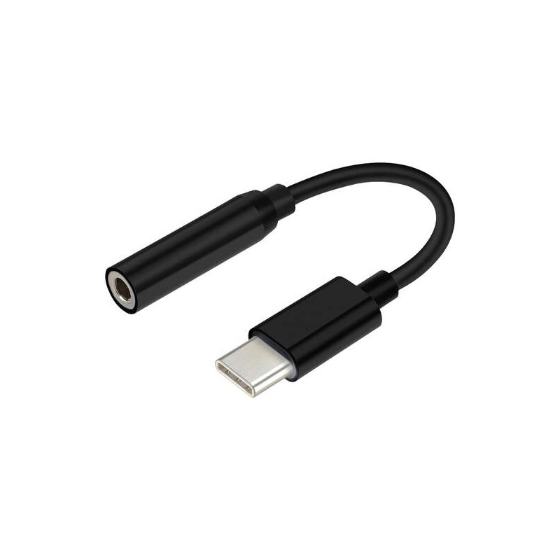 Convertitore audio da USB-C a Aisens - Frequenza di campionamento 384KHz 32Bit - USB-C/M-JACK 3.5/H - 15 cm - Colore ner