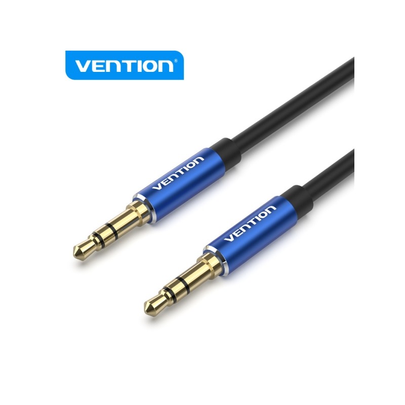 Cavo audio stereo Vention - Contatti placcati oro - Alloggiamento in alluminio - Cavo 3 m - Colore blu