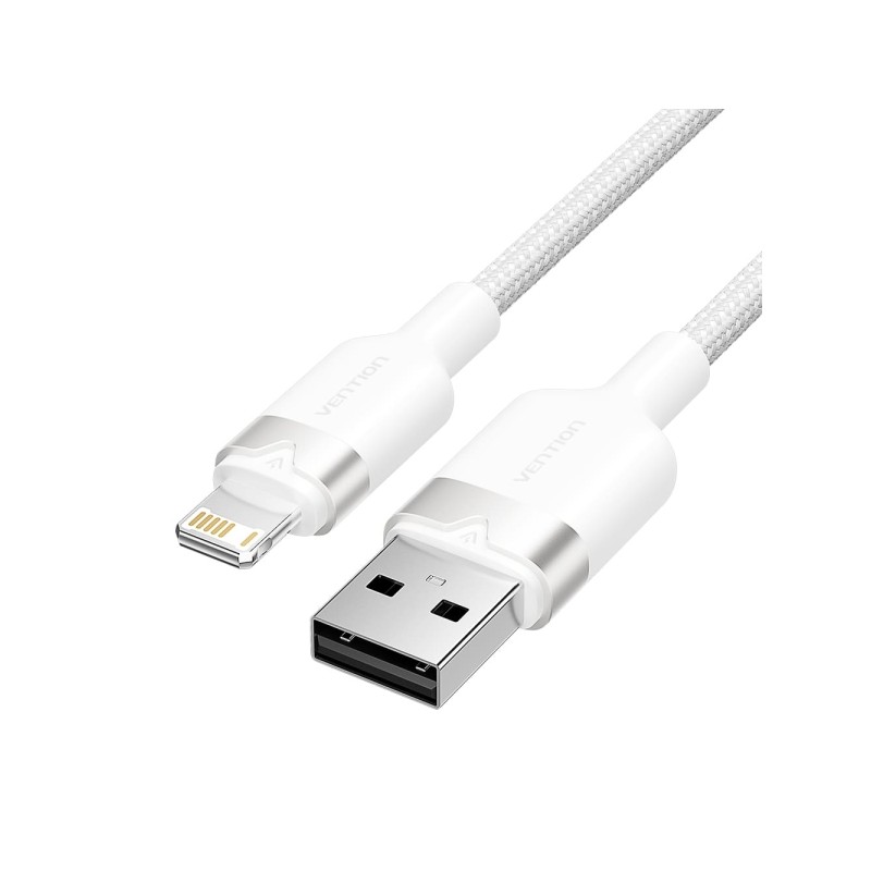 Vention Cavo da USB-A a Lightning 2.4A - 1m - intrecciato - Bianco - Cavo da USB-A a Lightning 2.4A - 1m - intrecciato -
