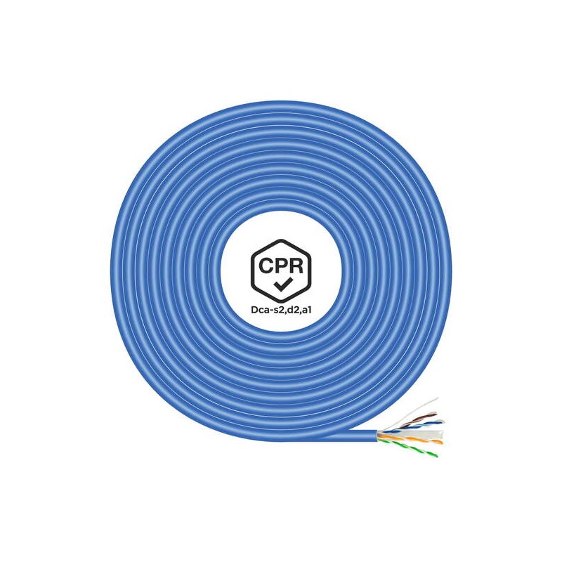 Cavo di rete Aisens RJ45 LSZH CPR Dca CAT.6 UTP AWG24 - 100M - Colore blu