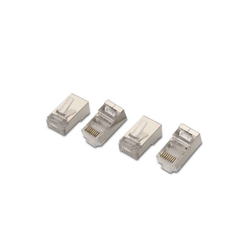 Aisens Confezione da 10 connettori RJ45 FTP a 8 fili Cat.6 AWG24 - Colore Argento