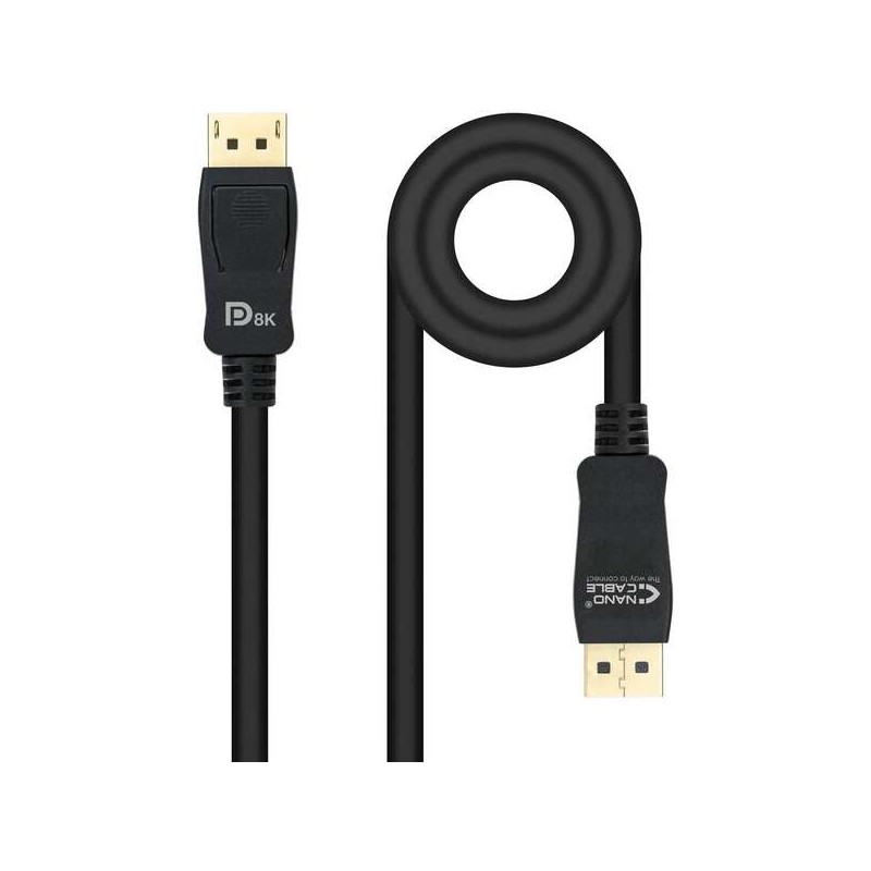 Cavo Nanocable DisplayPort 1.4 maschio a DisplayPort 1.4 maschio 3 m - Certificato VESA - Colore nero
