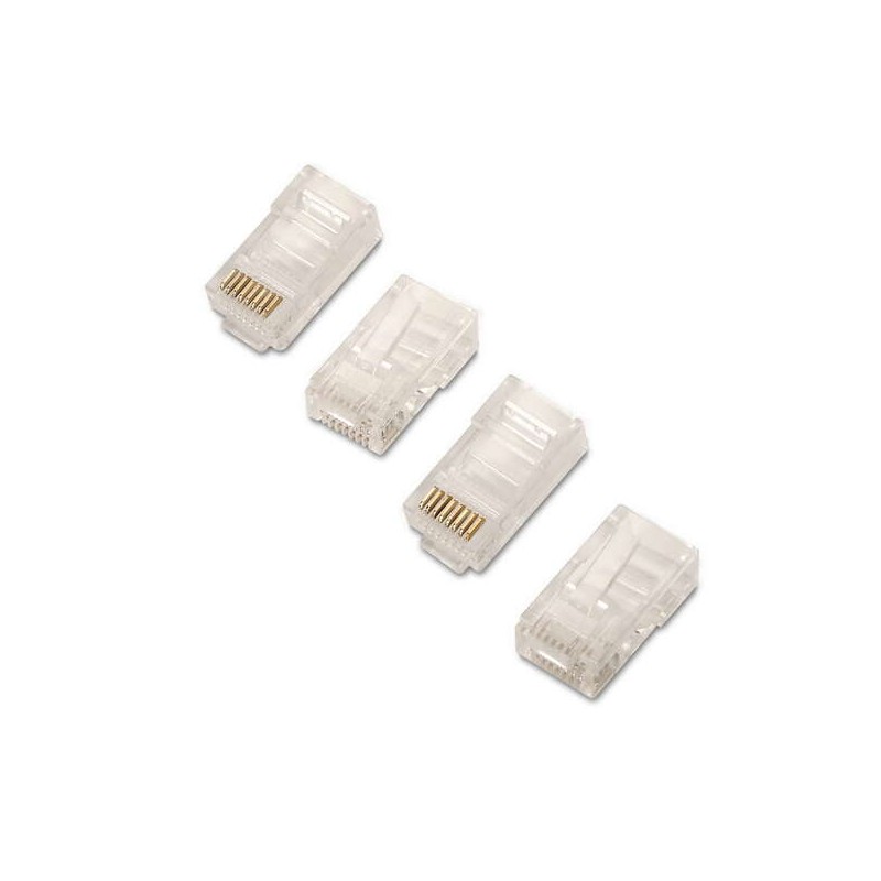 Aisens Confezione da 10 Connettori RJ45 8 Fili Cat.6 AWG24 - Colore Trasparente