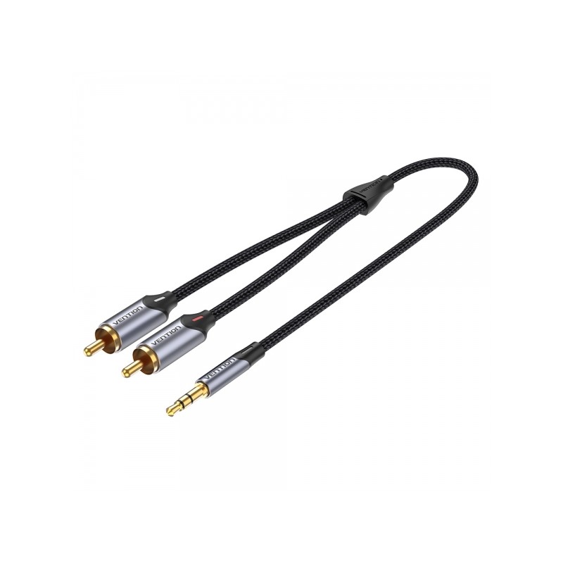 Vention Cavo stereo da Jack 3.5 maschio a 2x RCA maschio - 1 m - Colore grigio