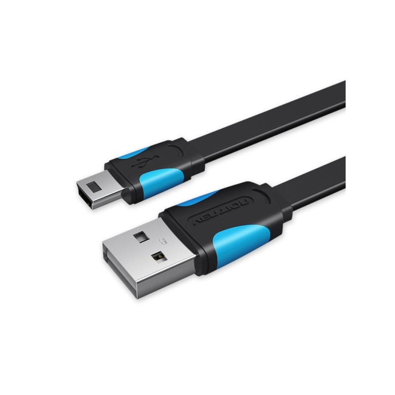 Vention Cavo da USB 2.0 maschio a Mini USB maschio - 2 m - Piatto - Nero - Colore nero