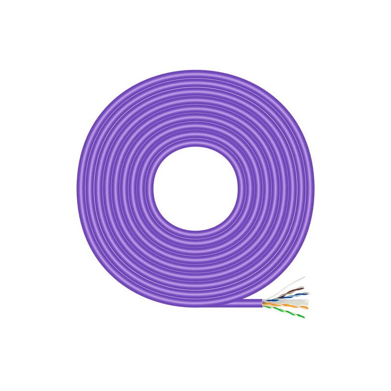 Cavo di rete Aisens RJ45LSZH Cat.6 UTP rigido AWG23 CCA (lega) - 500 m - Colore viola