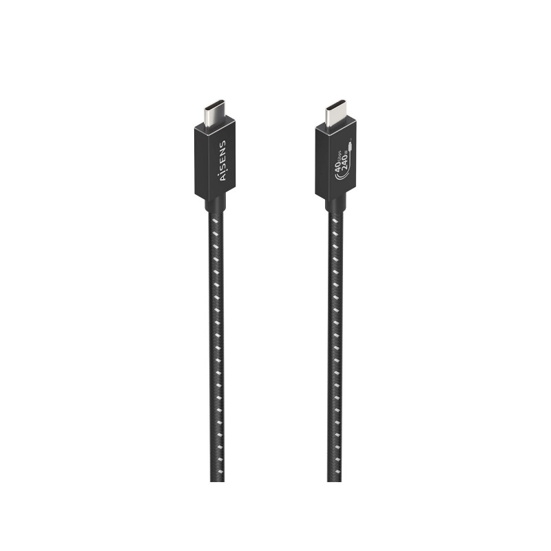 Aisens USB4 Gen3x2 Aluminium 40Gbps 8K@60Hz 5A 48V 240W E-Mark - Tipo USB-C/M-USB-C/M - 1m - Colore nero