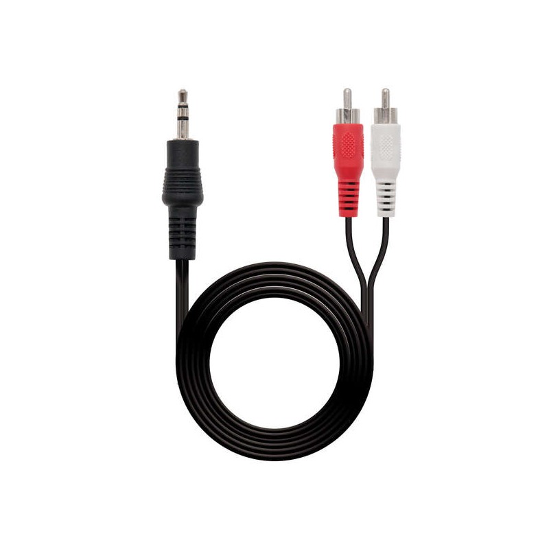 Cavo audio stereo Nanocable  jack da 3.5 mm maschio a 2x RCA maschio 5 m - colore nero