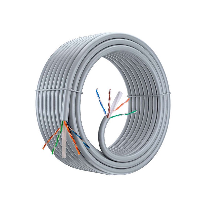 Cavo di rete dati Aiten Patch Cord Cat.6 UTP AWG23 - Lunghezza 100 m - Colore Grigio