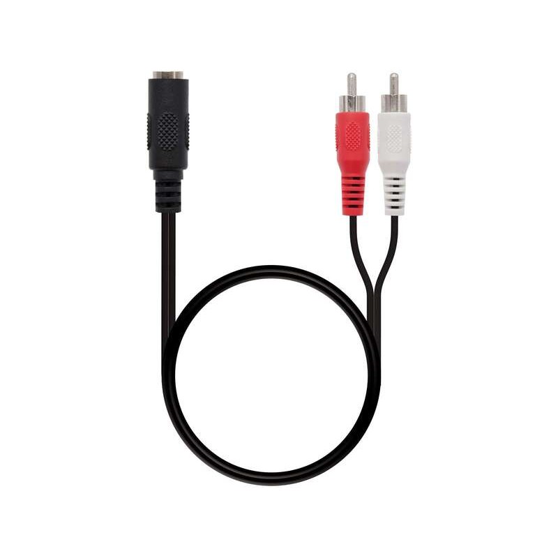 Cavo audio stereo Nanocable  jack da 3.5 mm femmina a 2x RCA maschio 1.50 m - colore nero