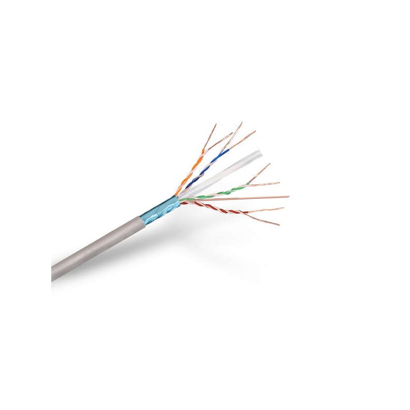 Cavo di rete Aisens RJ45 Cat.6 FTP rigido AWG24 - Bobina da 100 m 100% rame per installazione - Colore grigio