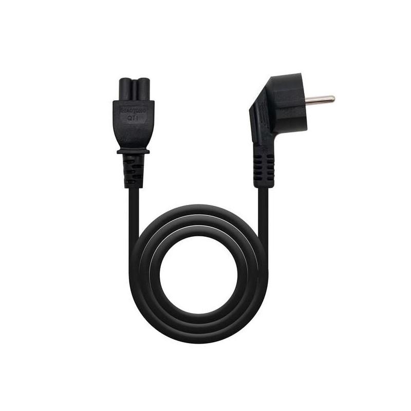 Cavo di alimentazione Nanocable  CEE7 maschio angolato a trifoglio femmina M-C5 1.50 m - colore nero