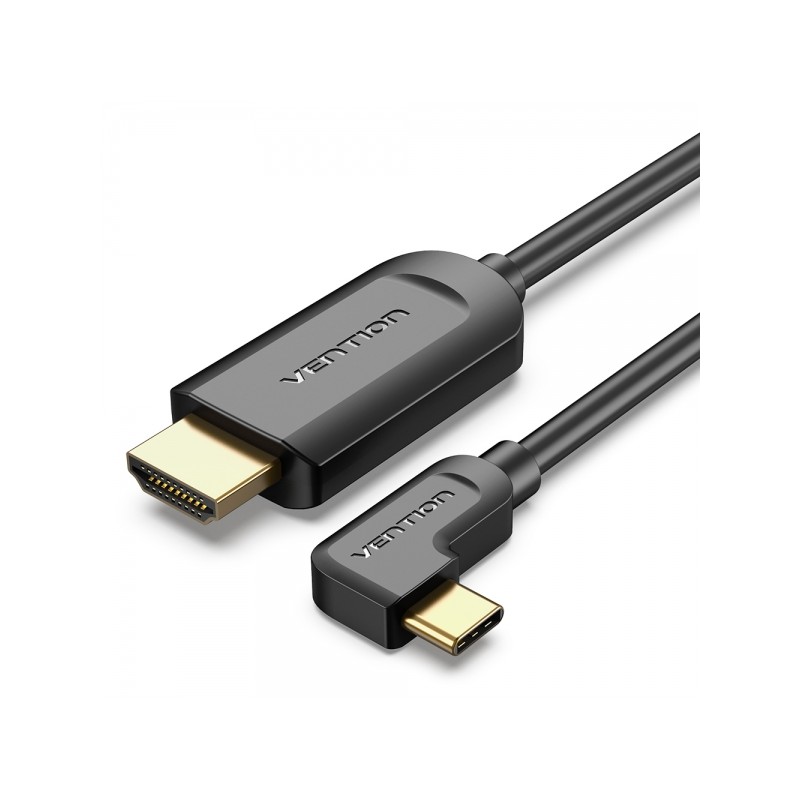 Vention USB-C maschio a HDMI 2.0 maschio ad angolo retto - 1.5 m - Nero