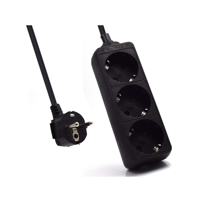 Striscia di alimentazione Ewent 3 prese - Presa Schuko 16A - Colore nero