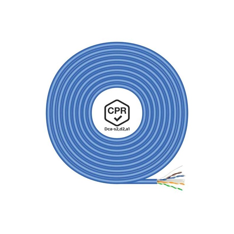 Cavo di rete Aisens RJ45 LSZH CPR Dca CAT.6 UTP AWG24 - 305 m - Cavo blu