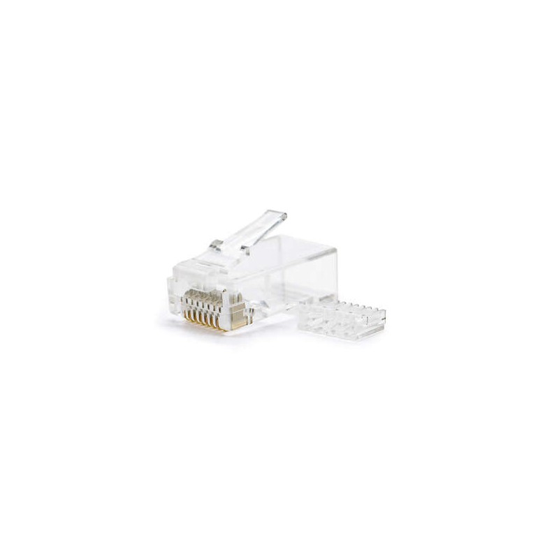 Confezione Nanocable da 50 connettori RJ45 Cat.6 a 8 fili - Colore trasparente