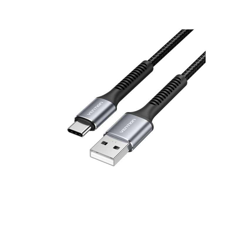 Vention Cavo dati - Da USB 2.0 a USB-C - Alluminio - 480Mbps - 3A. 15W - Nero - Colore nero