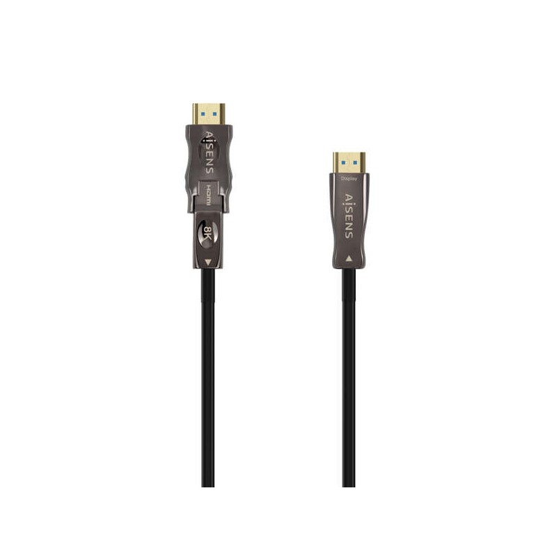 Cavo HDMI Aisens V2.1 AOC staccabile Ultra High Speed / Hec 8K@60Hz 4K@120Hz 4:4:4 48Gbps - A/MD/A/ - 40M - Colore nero