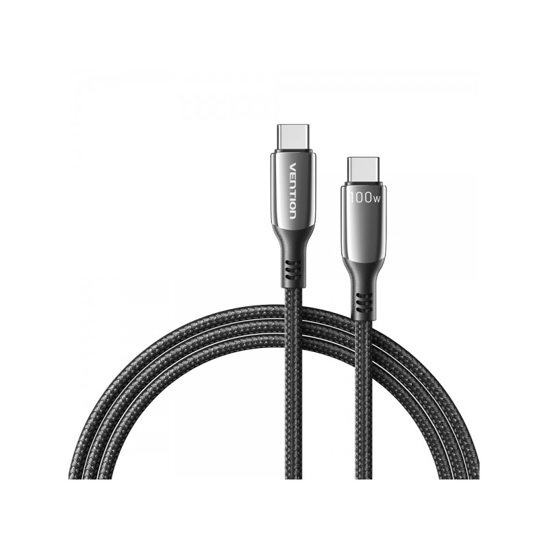 Vention Cavo da USB-C maschio a USB-C maschio - 1.2 m - 5A - PD100W - Nero - Colore nero