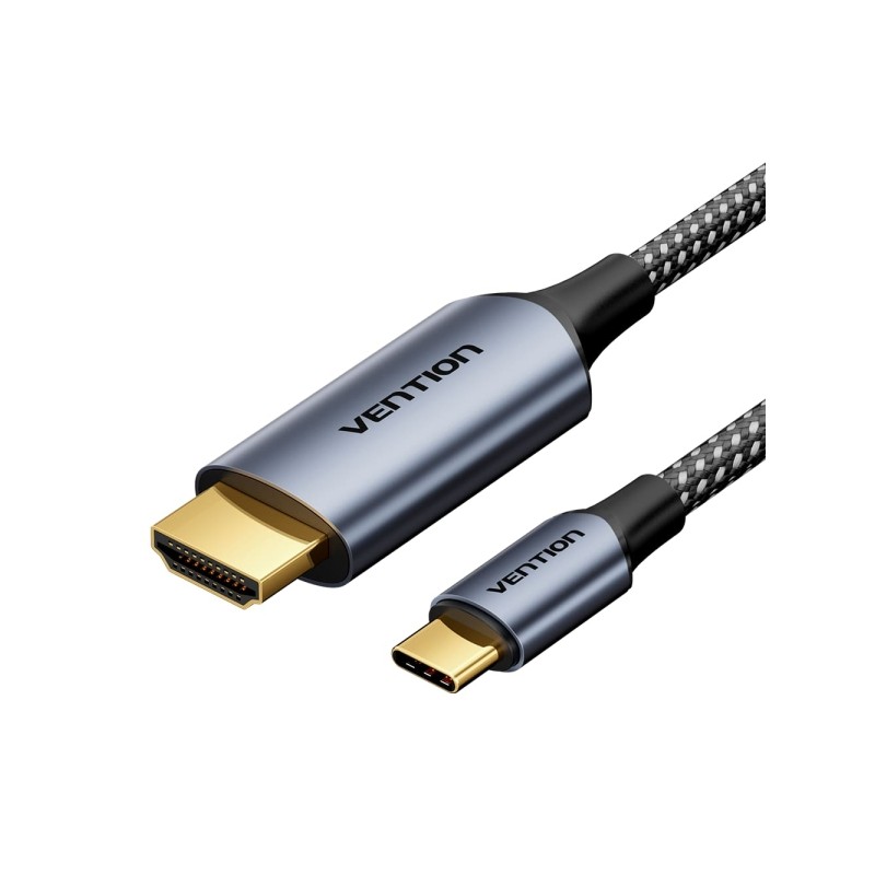 Vention Cavo da USB-C a HDMI 4K - 1 m - Intrecciato - Grigio - Colore: Grigio