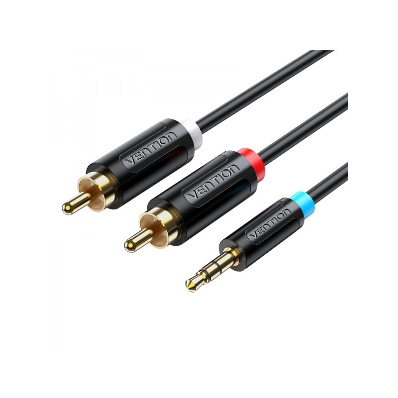 Vention Cavo stereo Jack 3.5 maschio a 2x RCA maschio - 3 m - Colore nero