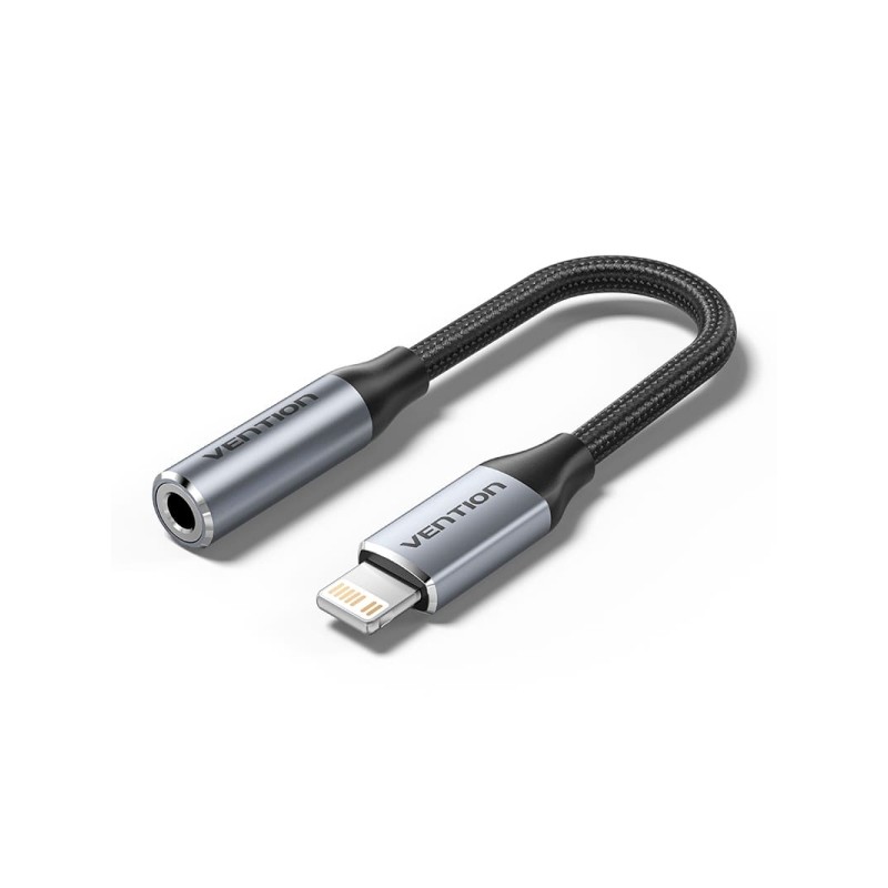 Convertitore Vention da Lightning maschio a Jack 3.5 femmina - 0.15 m - Intrecciato - Colore grigio