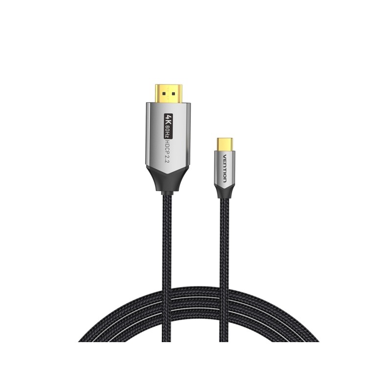 Vention Cavo da USB-C a HDMI 4K - Risoluzione 4K@60Hz - Plug e Play - Connettori placcati oro - Colore nero