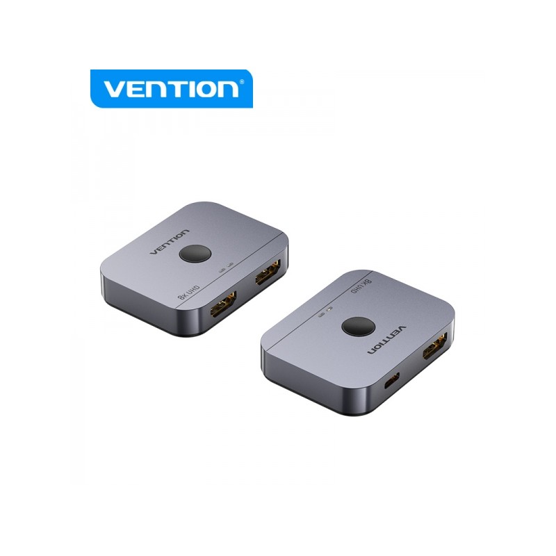 Vention Switch/Splitter HDMI 2.1 8K bidirezionale da HDMI femmina/USB-C femmina a 2x HDMI femmina - Colore grigio