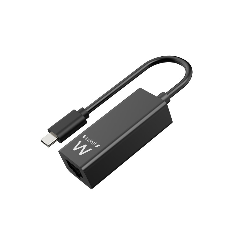Convertitore adattatore di rete Ewent da RJ45 a USB-C - Gigabit 10/100/1000Mbps - Cavo da 15 cm - Nero - Colore nero