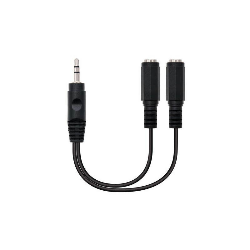 Cavo audio stereo Nanocable  2x Jack 3.5 mm femmina a Jack 3.5 mm maschio 0.15 m - Colore nero