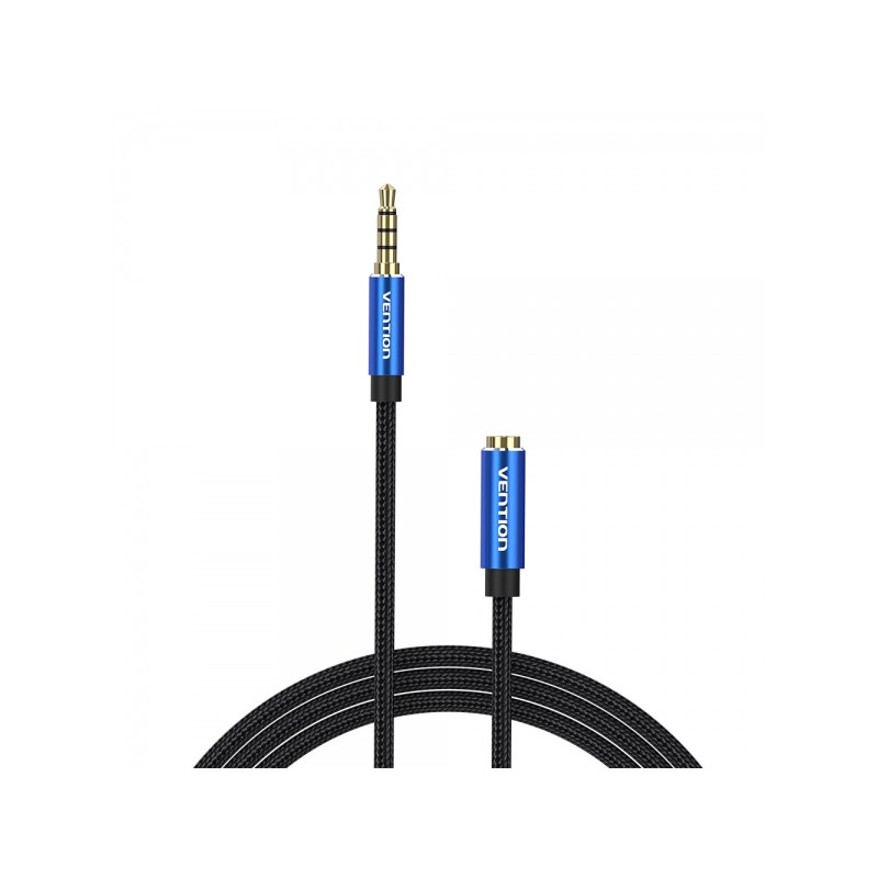 Vention TRSS Cavo di prolunga audio da 3.5 mm da maschio a femmina - 1.5 m - Intrecciato in cotone - Blu alluminio
